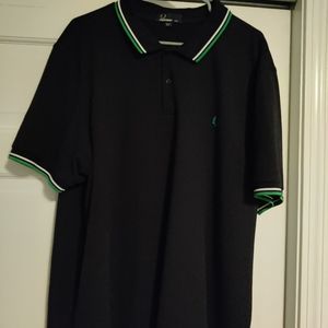 Fred Perry twin tip polo, XXXL, Dark Navy with Green and White